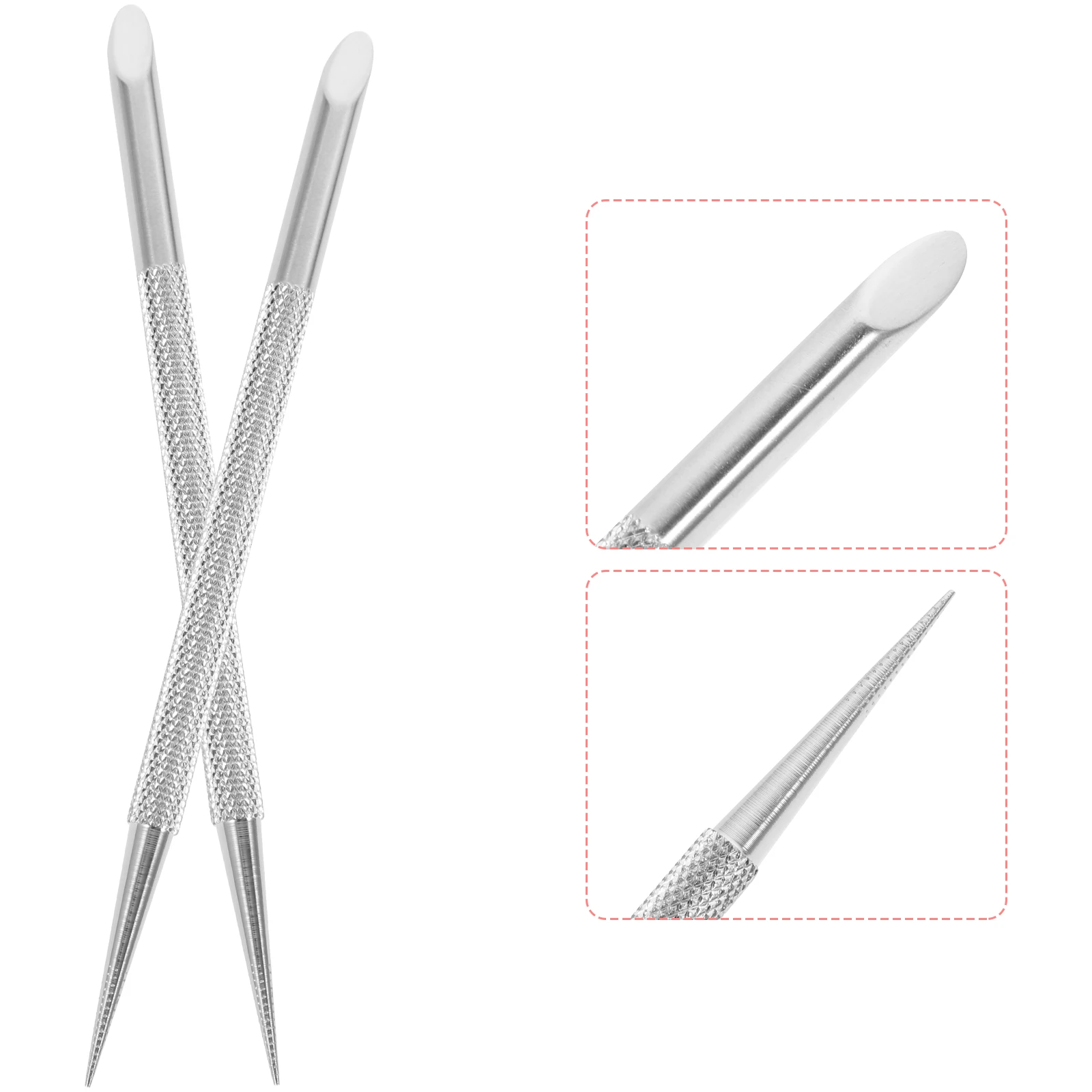 

2Pcs Metal Cuticle Pusher for Nail Polish Removal Manicure Tools Set Stainless Steel Cuticle Remover Smooth Edge Nail Art