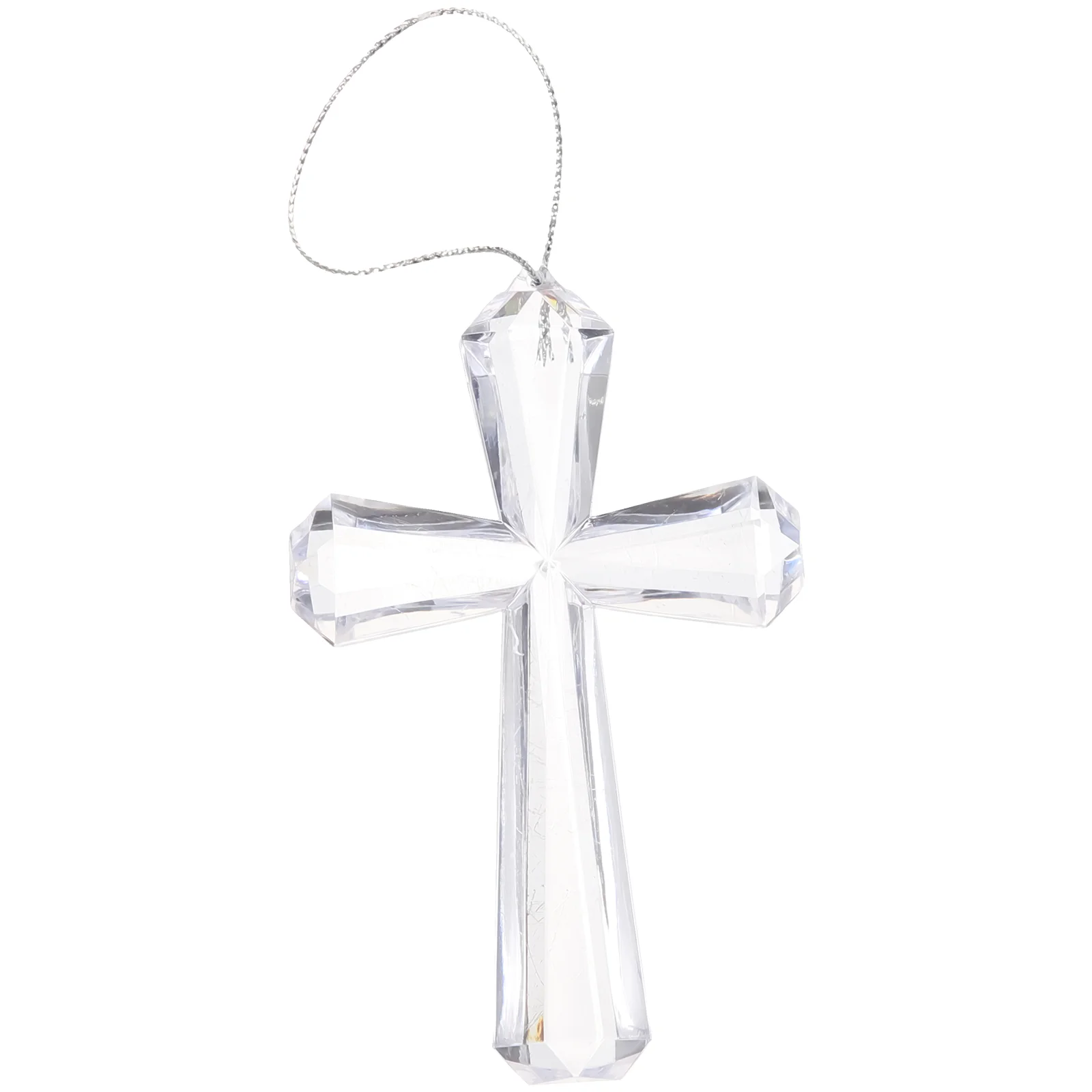 Transparent Cross Christmas Pendant Ornament Holiday Ornaments Festoon Acrylic for Trees Unique Room Decor