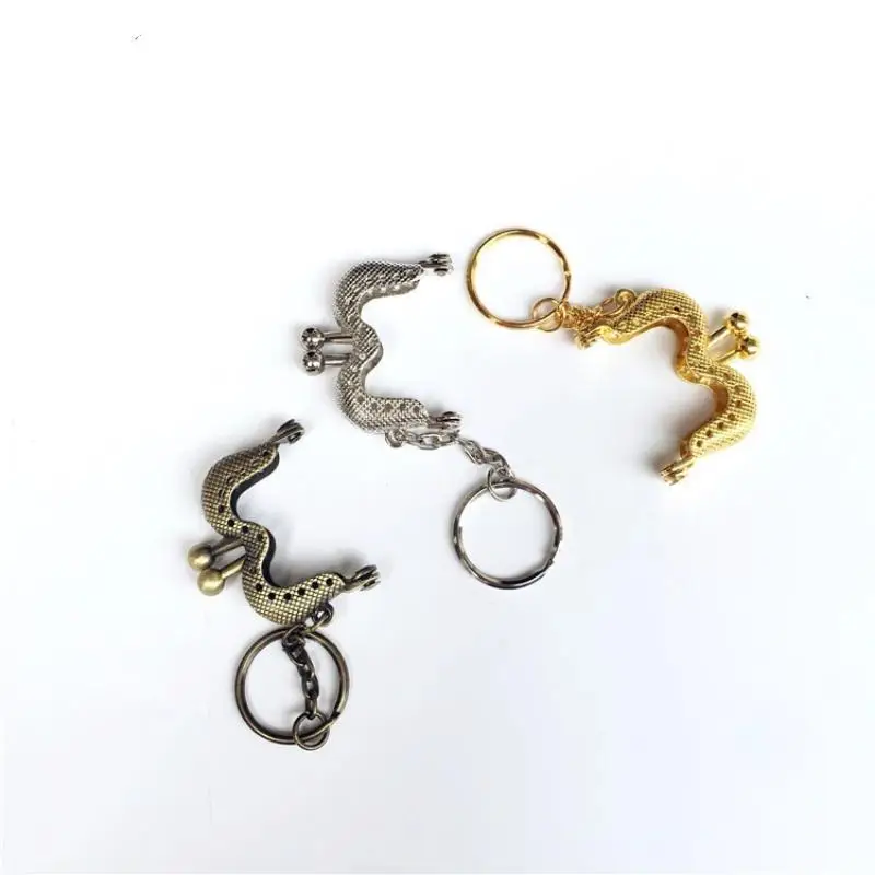 1 Stück DIY-Bastelzubehör für Geldbörsen, Mini, niedlich, 4 cm, Metall-Münzbeutel, Geldbörsenrahmen mit Schlüsselanhänger, Kussverschluss – Detail 6