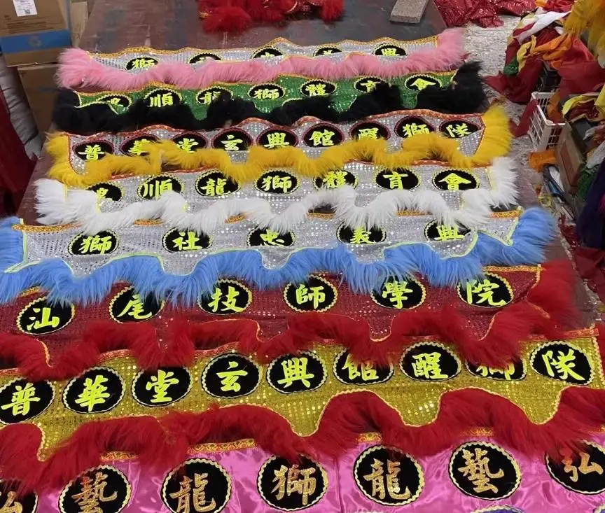 customized Scarves for Southern Lion Danc add chinese word Decorations  Xmas Door New Year Festival Carnival