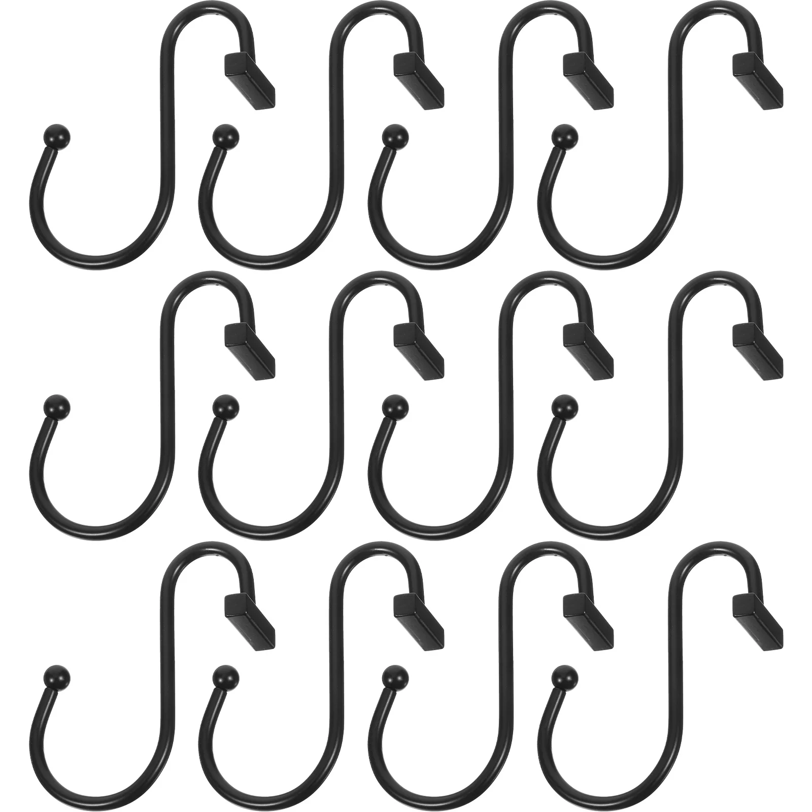 

12Pcs Metal Curtain Hooks Stainless Steel Lightweight Curtain Hangers Easy Use for Shower Bedroom Bathroom Curtains