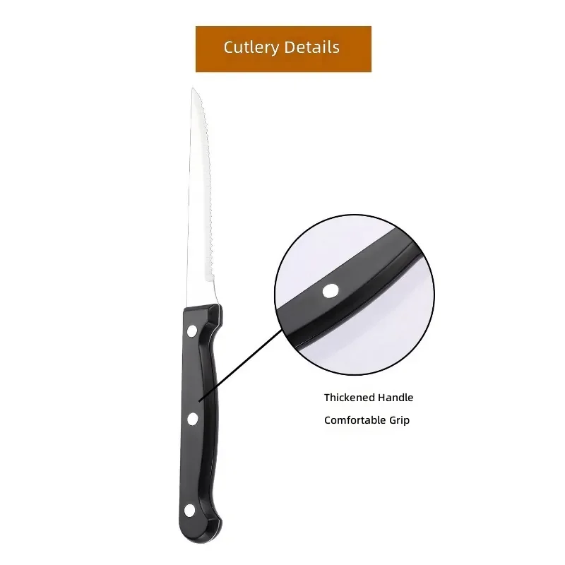 30Pcs Thickened Stainless Steel Tableware Set, Steak Knife Fork Spoon Combo for Home Kitchen Restaurant view 4