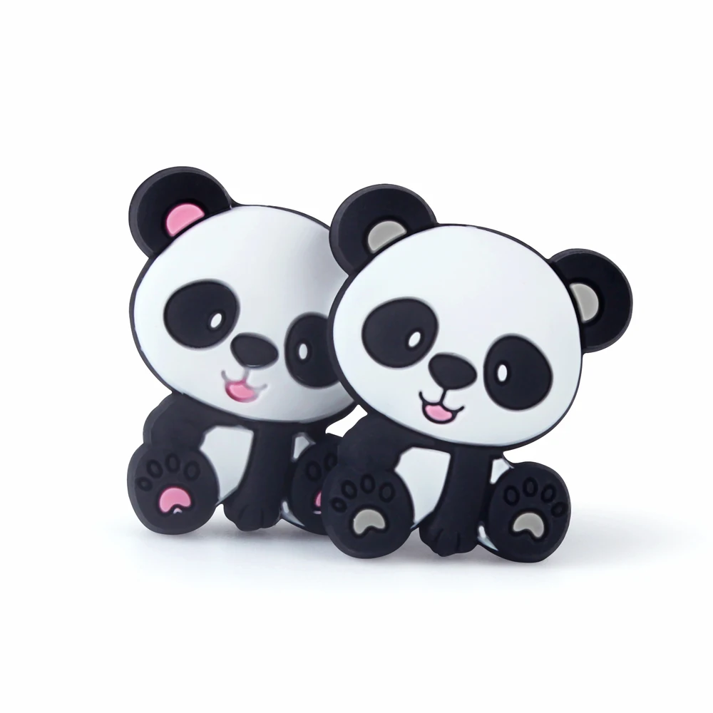 5/10pcs Silicone Beads Panda Animal Focal Loose Beads DIY Keychain Necklace Accessories For Jewelry Handmade Making