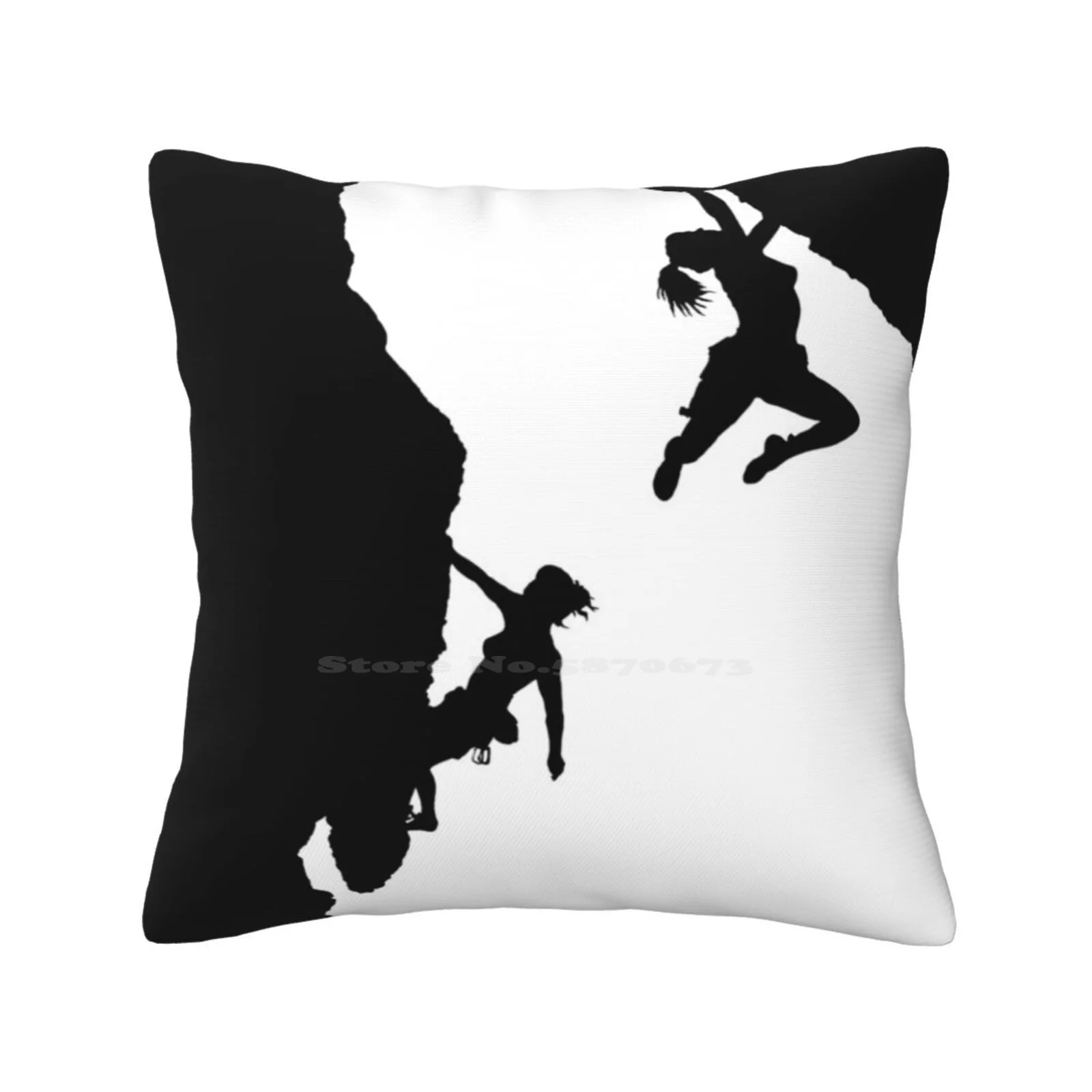 Women Rock Climbing Throw Cushion Pillow Cover Mindgoop J M Tellam Climbergoop Bouldering Women Climbing Silhouettes Face Rocks