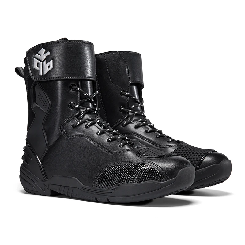 

Men Motorcycle Boots Breathable Anti-fall Rider Road Racing Casual Shoes Motorbike Shoes Wear Resistant Motocross Tactics Boots