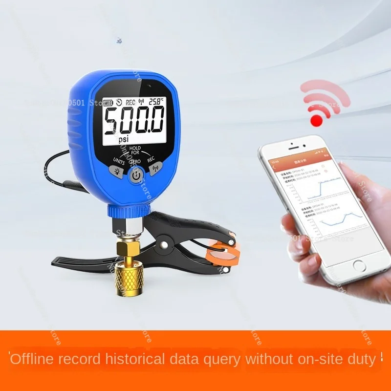 Elitech PT-800 Wireless Freon Pressure Gauge HVAC Digital A/C Pressure Test with Temperature Clamp