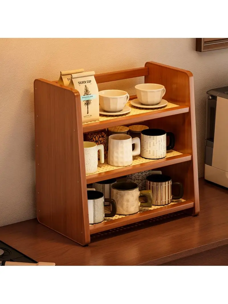 

Desktop Multi-Layer Storage Ra Office Workstation Cup Holder Kitchen Table Cup Organizer Storage elf Home Office Supply