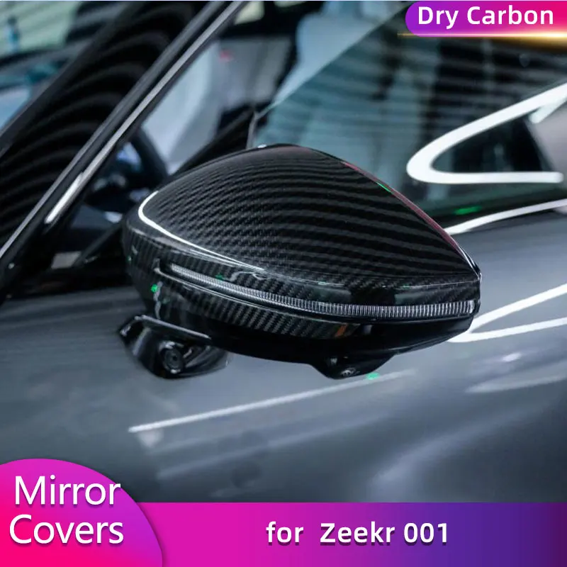 

Prepreg Dry Carbon Rearview Mirror Covers Caps for Zeekr 001 2021-2023 Car Racing Add On Rear Side Mirror Caps Shell Body Kits