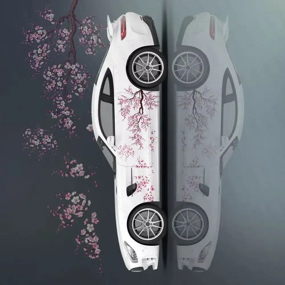 sakura flower Car stickers ita car tuning racing vinyl decal wrap side graphics car decal sticker
