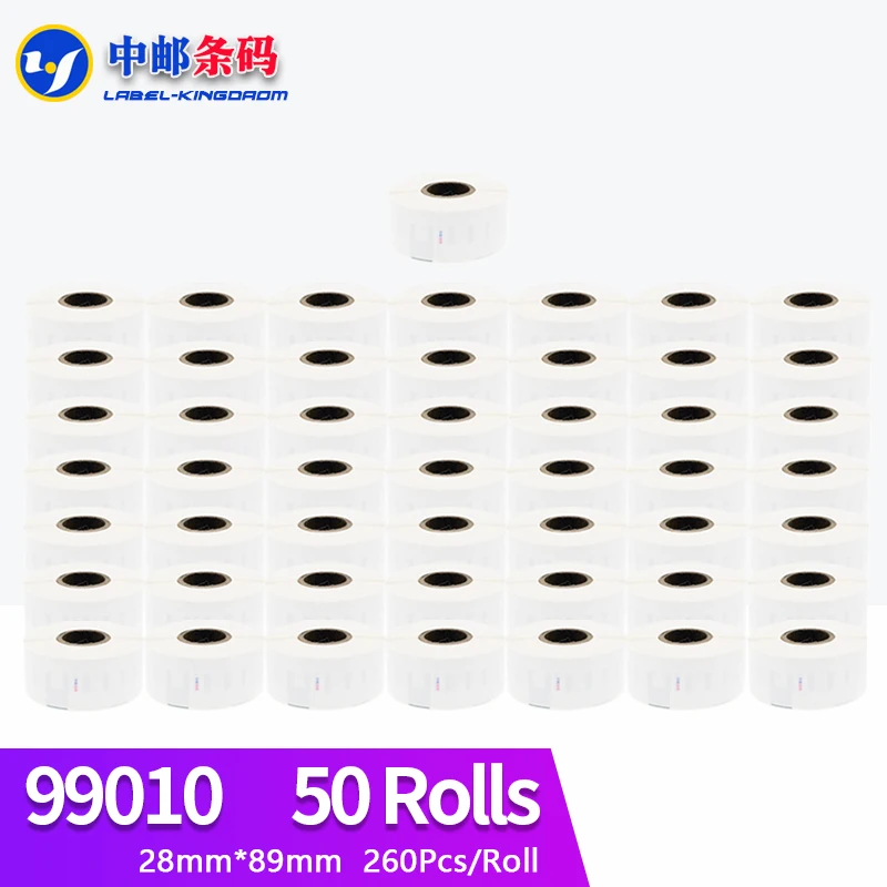 50 Rolls Dymo LW550 compatible 99010 Label 28mm*89mm 260Pcs Compatible for LW 550 450 Turbo 5XL 4XL Thermal Printer with chips