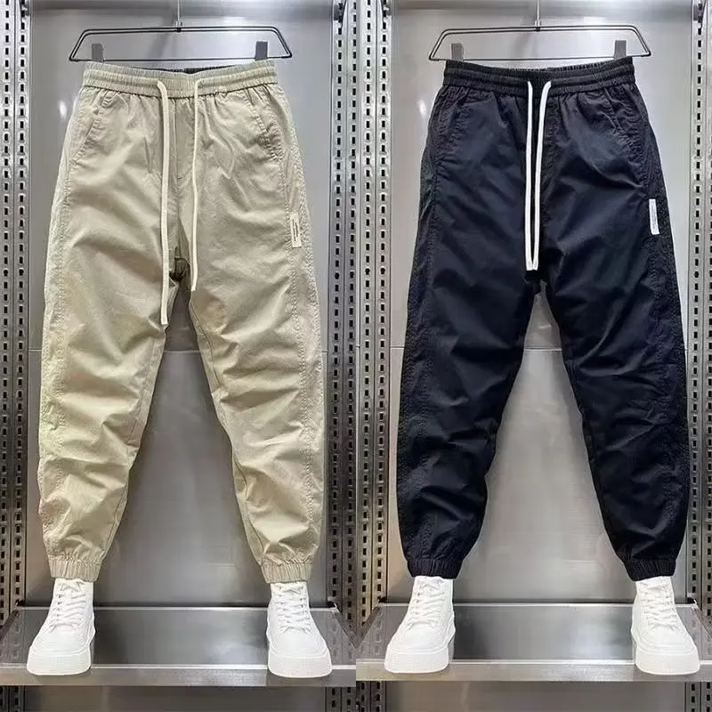 

Американские ретро-брюки для работы с эластичными вставками, мужские, весна-осень, свободные, больших размеров, для активного отдыха, износостойкие, в стиле Харлан, с манжетами