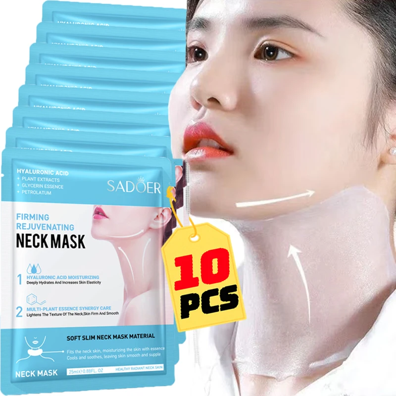 

10pcs Hyaluronic Acid Neck Mask Collagen Firming Neck Masks Nourishing Brightening Beauty Moisturizing Hydrating Necks Skin Care
