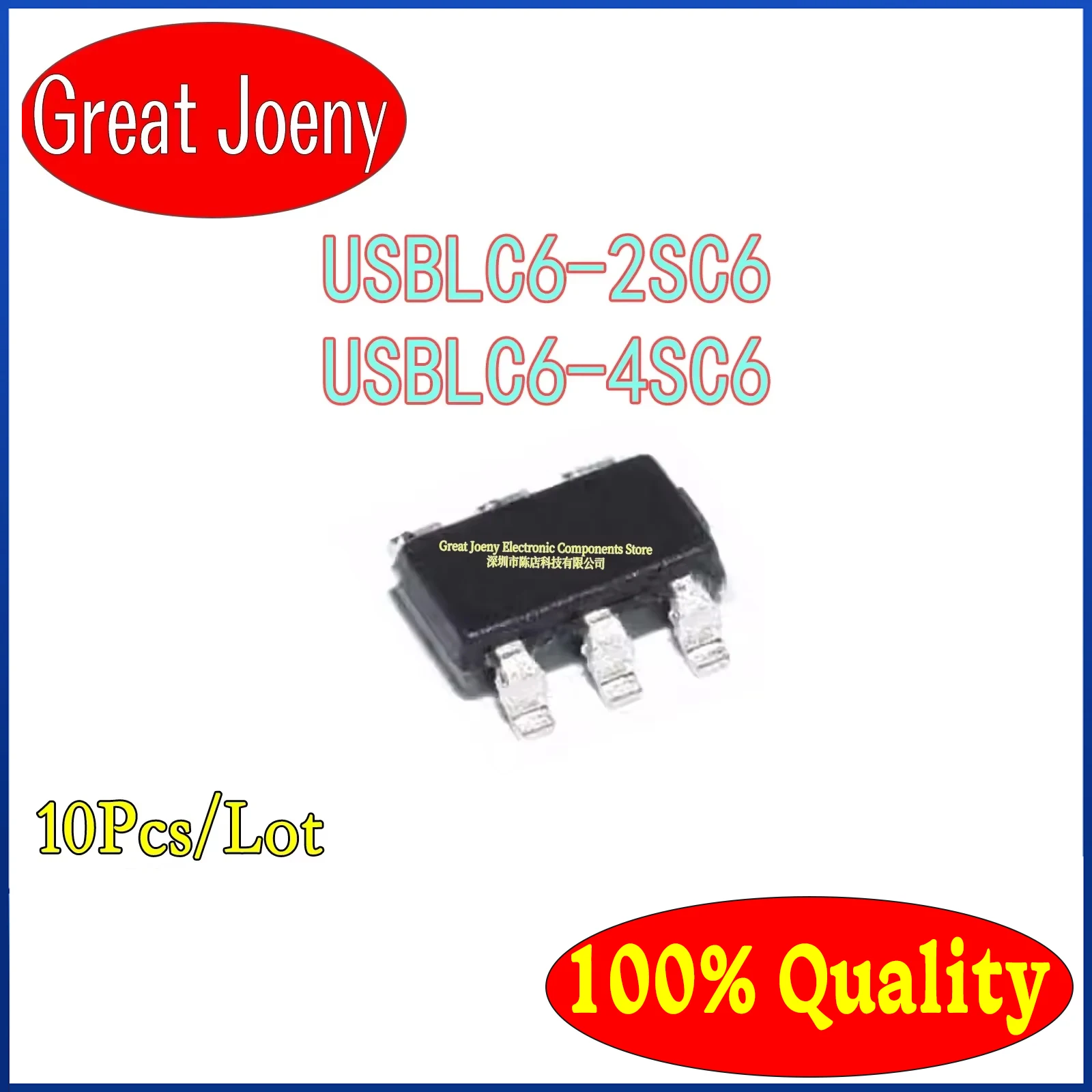 

(10piece)100% New USBLC6-2SC6 UL26 USBLC6-4SC6 UL46 sot23-6 Chipset Bulk Best Price Plastic Casing