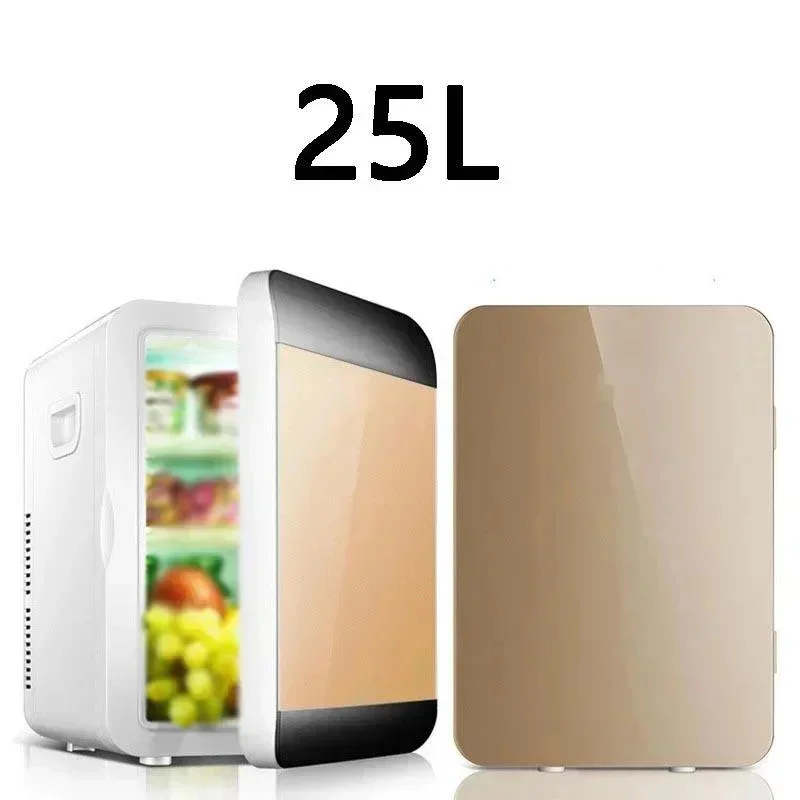 12V 220V 25L Digital Mini Fridge Small Family Dormitory Single Door Refrigerator Car Home Dual-purpose Car Refrigerator Camping