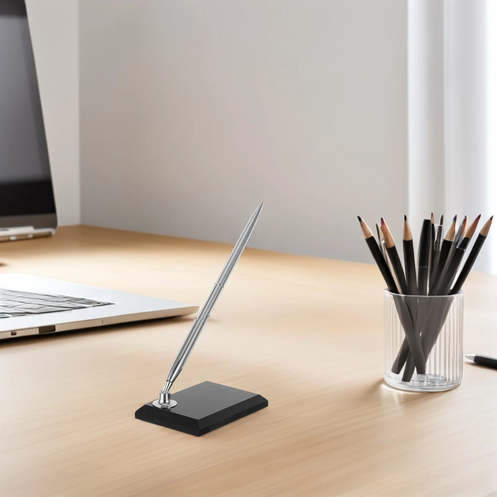 

Signing Pen Stand Metal Ballpoint Desk Pen For Wedding Guest Book Business Office Use Acrylic Multi-Function Pens Base