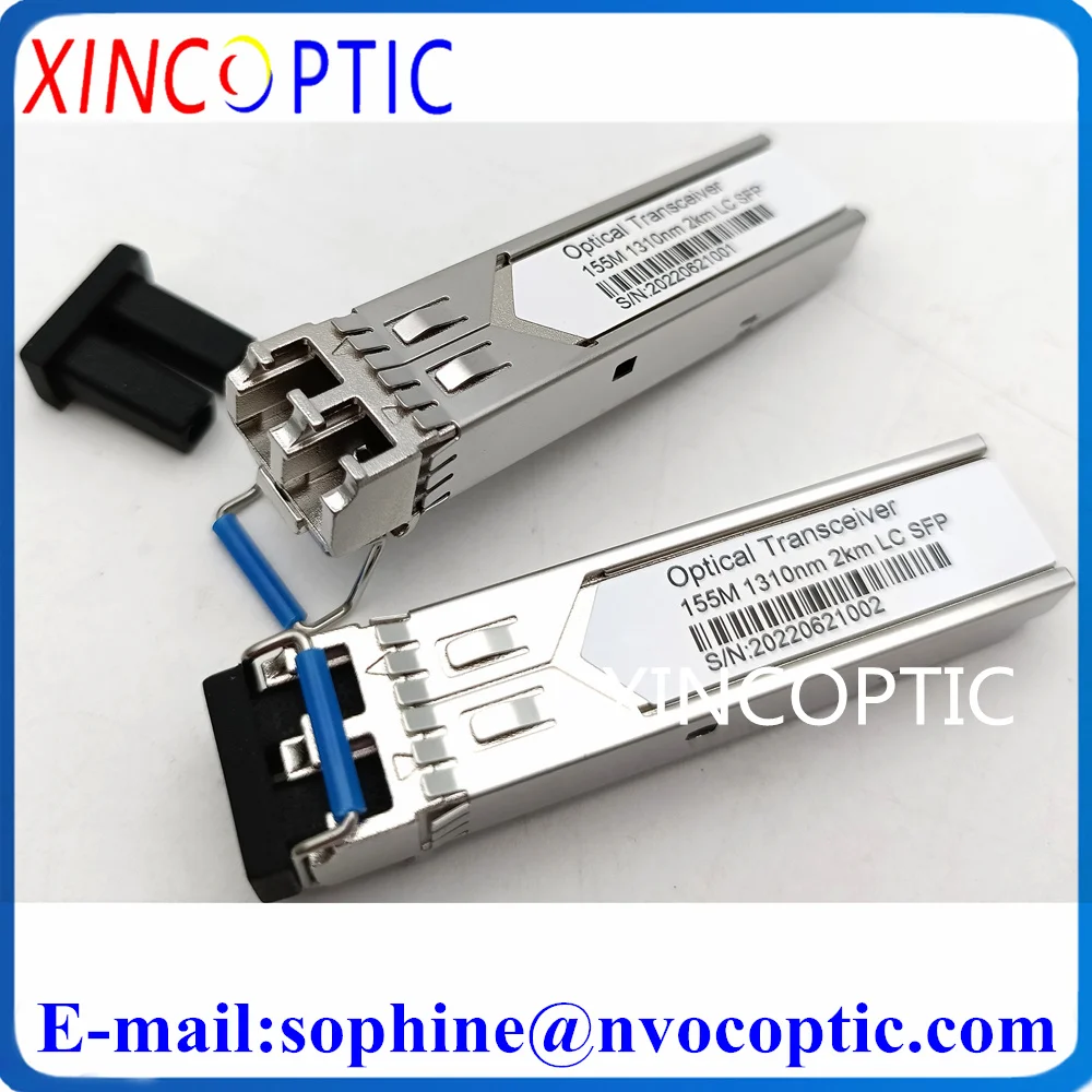 10Pcs 155M Multimode SFP Module,100BASE-FX,Dual Fiber,1310nm Up to 2km on MMF, DDM/DOM Duplex LC Transceiver,