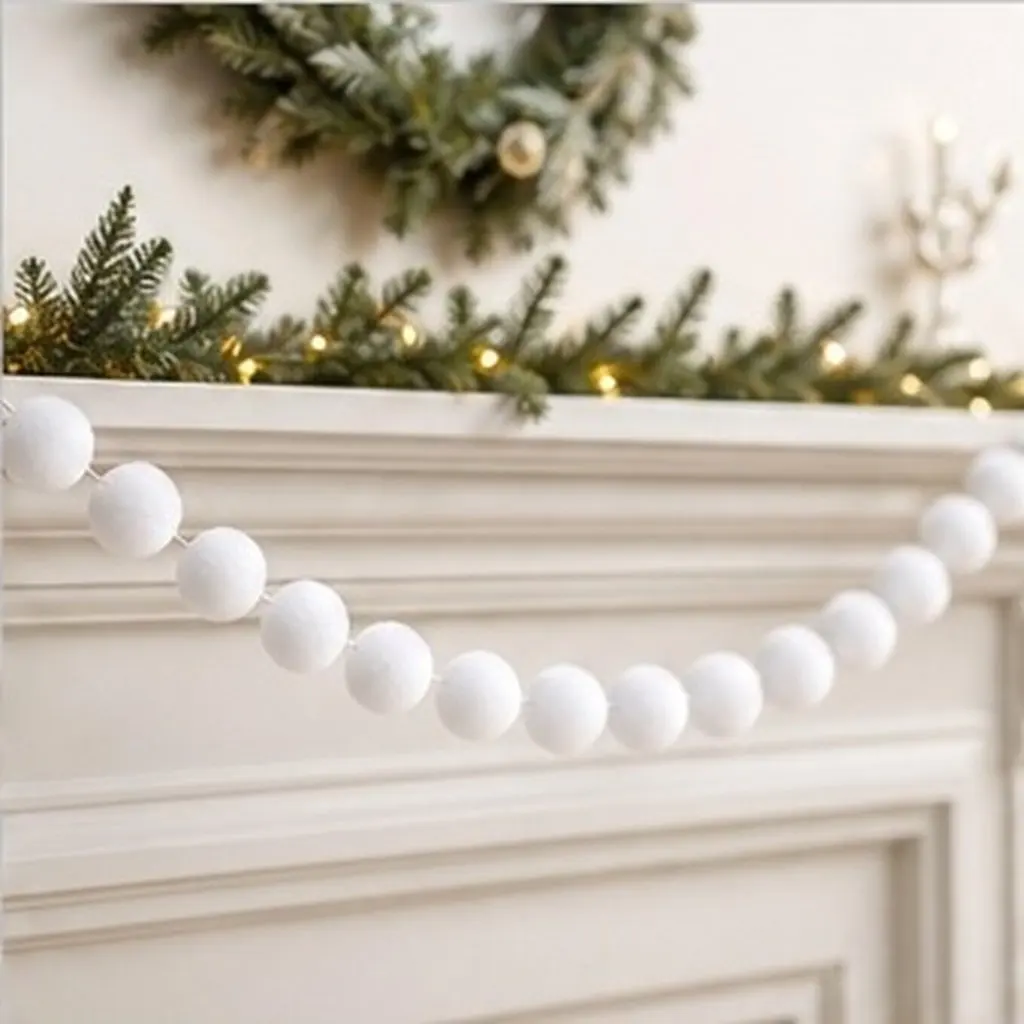200Pcs White Polypropylene Pom Poms 12Mm Soft Elastic Craft Balls for DIY Home Decor Christmas Garland School Art Projects
