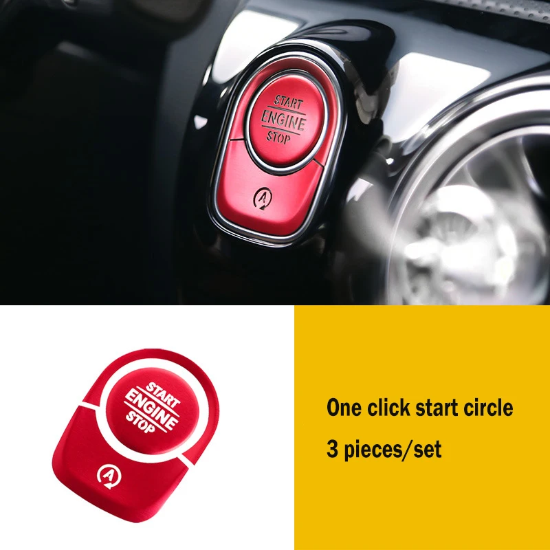 1pc Car ONE-CLICK Start Buttons Protective Cover Decoration for Mercedes Benz GLB200 GLA CLA A-Class A180L A200L Accessories view 5