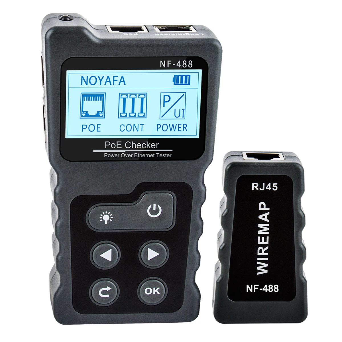 

Noyafa LCD Network Cable Tester Lan Test PoE Checker NF-488 Inline PoE Voltage Current Tester With Cable Tracker the Ethernet