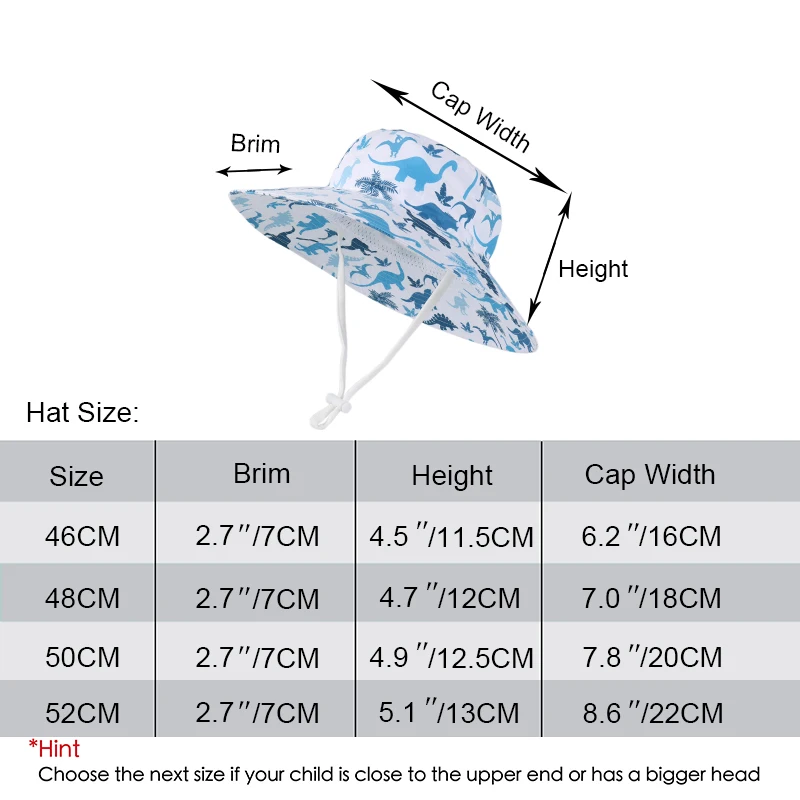 قبعة الشمس للأطفال الأولاد على شكل ديناصور من البوليستر للأطفال البنات قبعات دلو صيفية للحماية من الشمس للأطفال