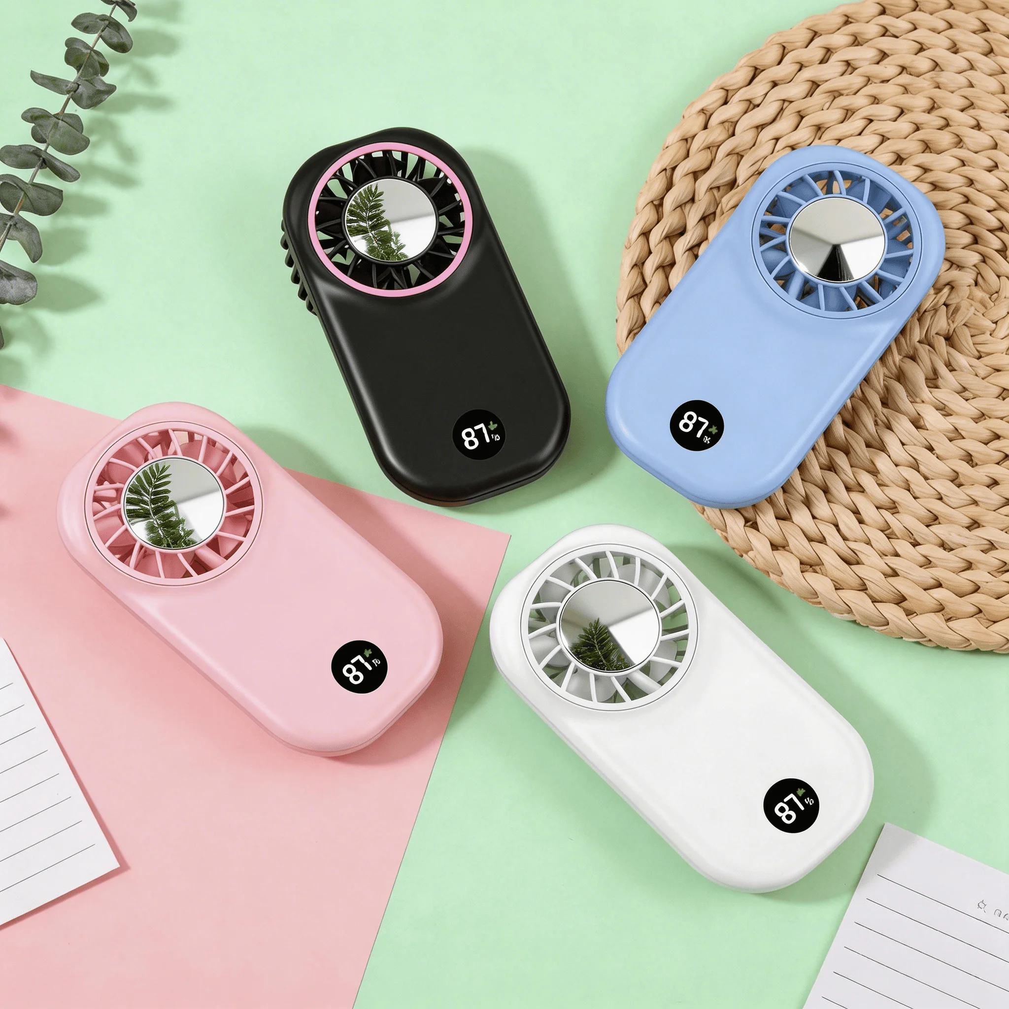 2026 New Mini Fan Small Portable Fans: Personal Makeup Handheld Fans USB Rechargeable, Lightweight Home Office Outdoor Travel, Kids, Summer Essentials, Gift for Women and Girls