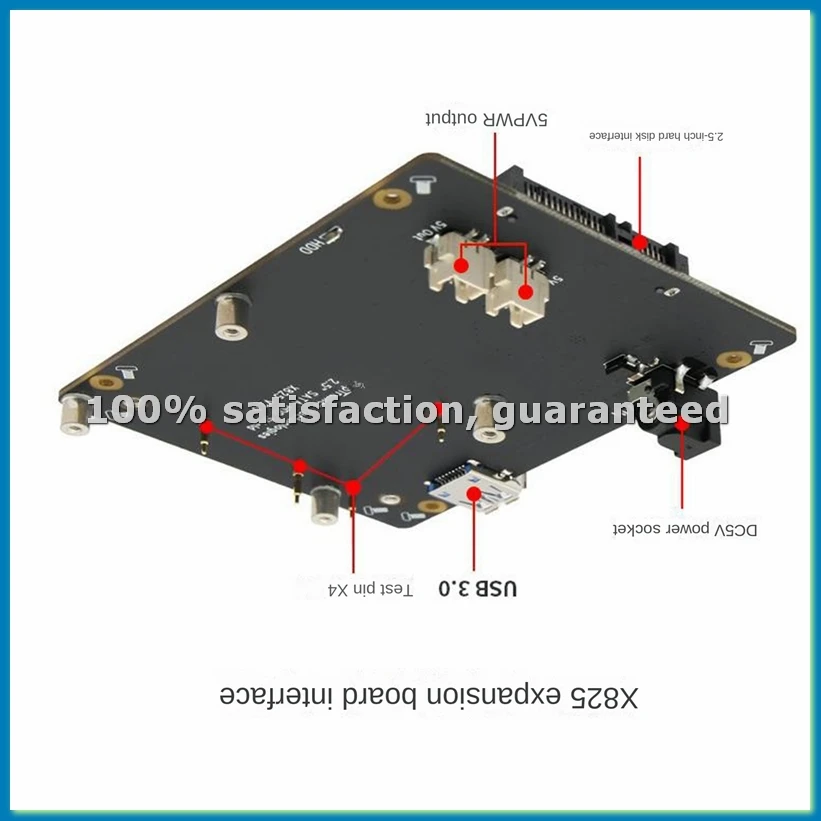 X825 V2.0 Storage Expansion Board for 4B X825 NAS 2.5-Inch SATA Hard Disk SSD Drive Expansion Board-ABLL