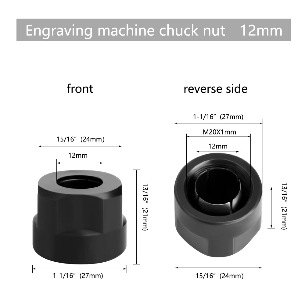 Imagem -02 - Lavie-máquina de Gravação Chuck Nut Roteador Elétrico Fresa Acessórios Punho de Conversão Clmm2013 12 mm 12.7 mm pc