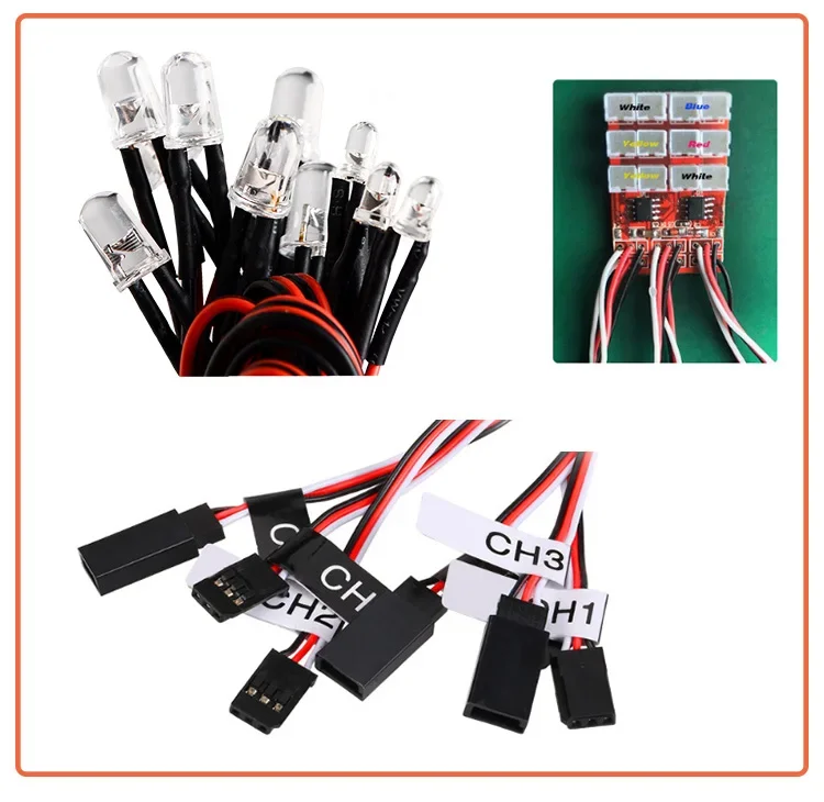 Remote control model car 12 Led light group, Tamiya RC car light simulation linkage, three-way controllable turn signal light