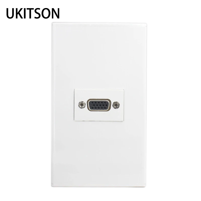 

US Standard 120x70mm Laptop Faceplate With 15pins VGA PC Wall Panel Female To Female Computer Outlet Socket