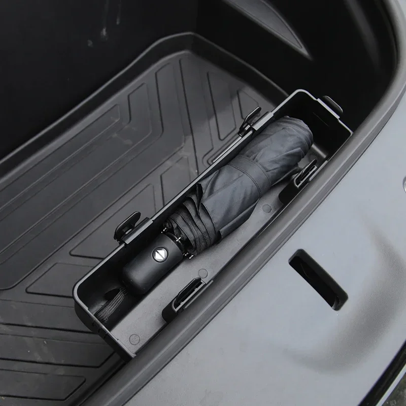 Umbrella Storage Box for Tesla Model Y Front Trunk hook Organizer Holder ABS Flocking Car Interior Styling Accessories 2021-2023