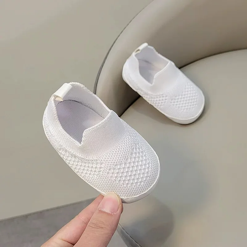 Baby Shoes Anti-slip Breathable Infant Crib Floor Socks With Cloth Sole for Children Girls Boys Mesh Shoes Soft Bottom Slippers