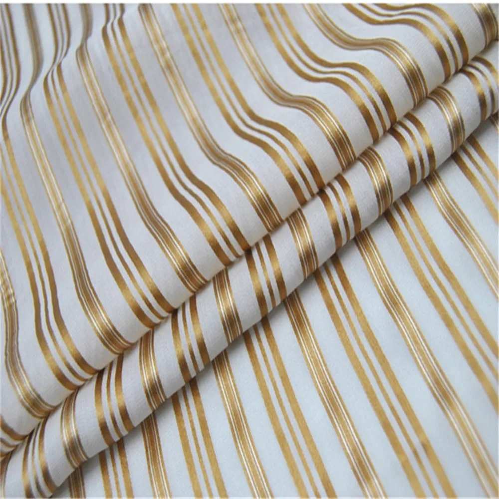 Wonderful Original Silk Metallic Fabric Lurex Stripe Gold Shiny Elegant Vintage Soft for Men Women Pants Saree Cloth Shawl