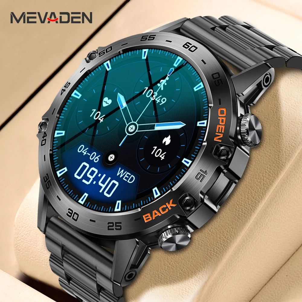 MEVADEN Steel 1.39 Bluetooth Call Smart Watch Men Sports Fitness Tracker Watches IP67 Waterproof Smartwatch for Android IOS MD52