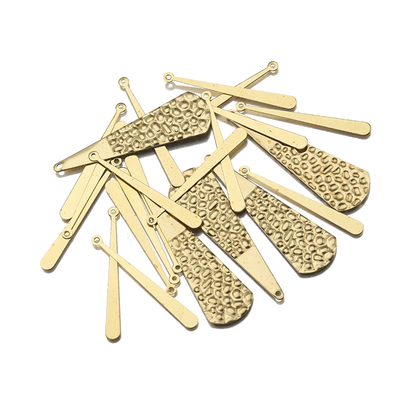 Raw Brass Baseball Bat Hammered Long Stick Bar Pendants Charms For Diy Boho Wicca Witchy Drop Earrings Necklace Jewelry Making