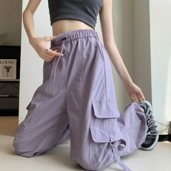 Casual Retro Overalls Trendy Thin Loose New Personalized Sports Versatile Pants