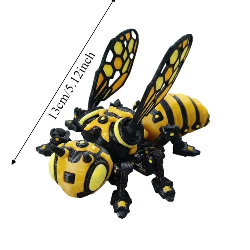 3D Printed 3D Printed Mechanical Bee Detachable Wings Simulated Cyberpunk Articulated Bee Toy Movable Joint Articulated Bee Toy