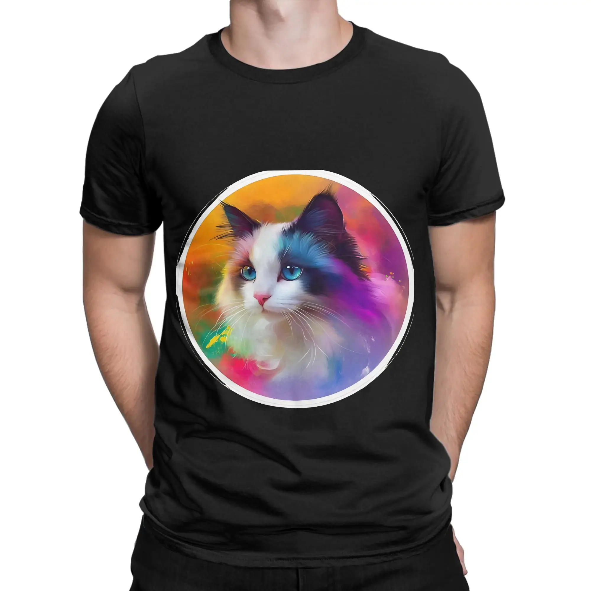 cute design Ragdoll mats Ragdoll pet bandanas Poster Oversized Funny Graphic 100% Cotton T-Shirt Ragdoll Tops Tees For Men