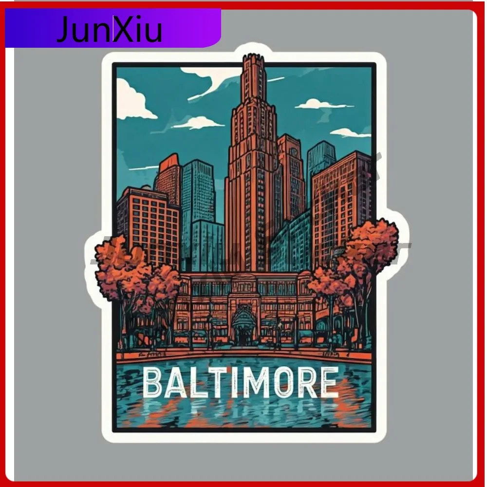 

Baltimore Maryland Travel Sticker Suv Stickers And Decals For Motorcycles Fridge Bodywork Guitar Laptop Sticker Camping Car Pvc