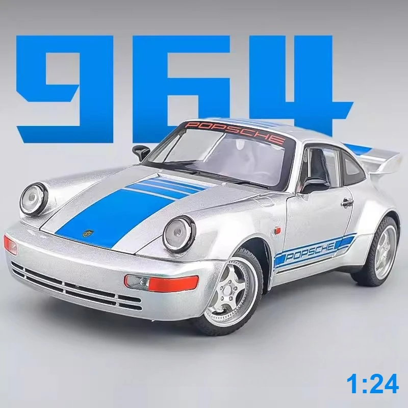 1:24 964 Carrera RS Alloy Sports Car Model Diecasts & Toy Vehicles Metal Racing Car Model Simulation Sound and Light Kids Gifts