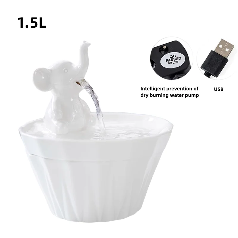 Imagem -03 - Fonte de Água Cerâmica para Animais de Estimação Indoor Decor Drinker Cachoeira Desktop Dog And Puppy Pet Water Dispenser