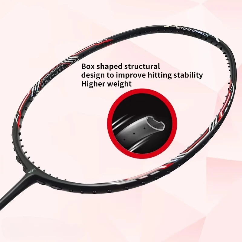 Professional Lightweight Soft Graphite Badminton PU Grip Carbon Fiber Racket Model D300 67.5cm Length Defense/Offense
