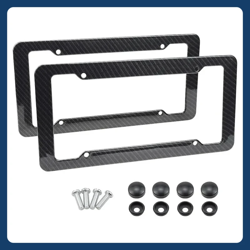 

1/2 plastic ABS carbon fiber patterned license plate holder with standard screw kit for license plate frame protection parts