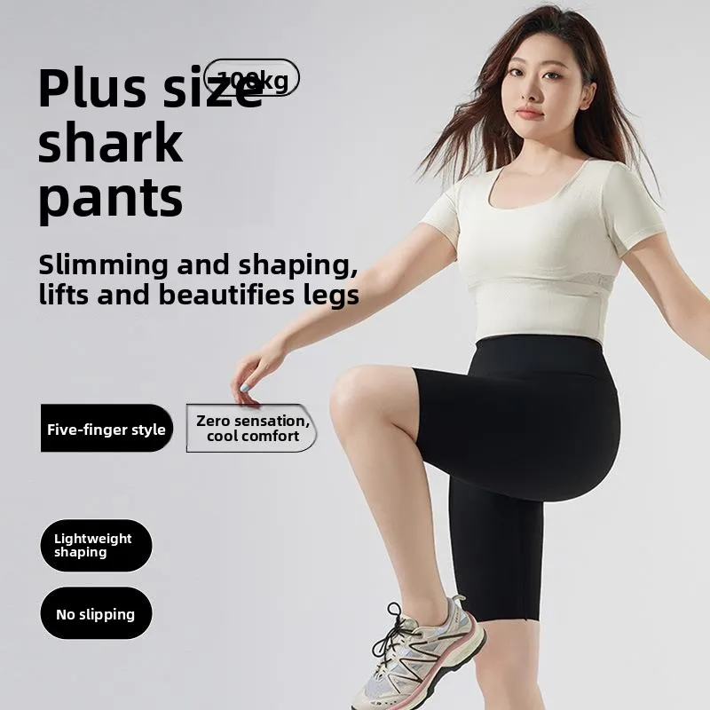 

Large Size Women's Thin Summer Weight Pants Comfortable Breathable Base Layer Pants Five-Quarter Length Other Material