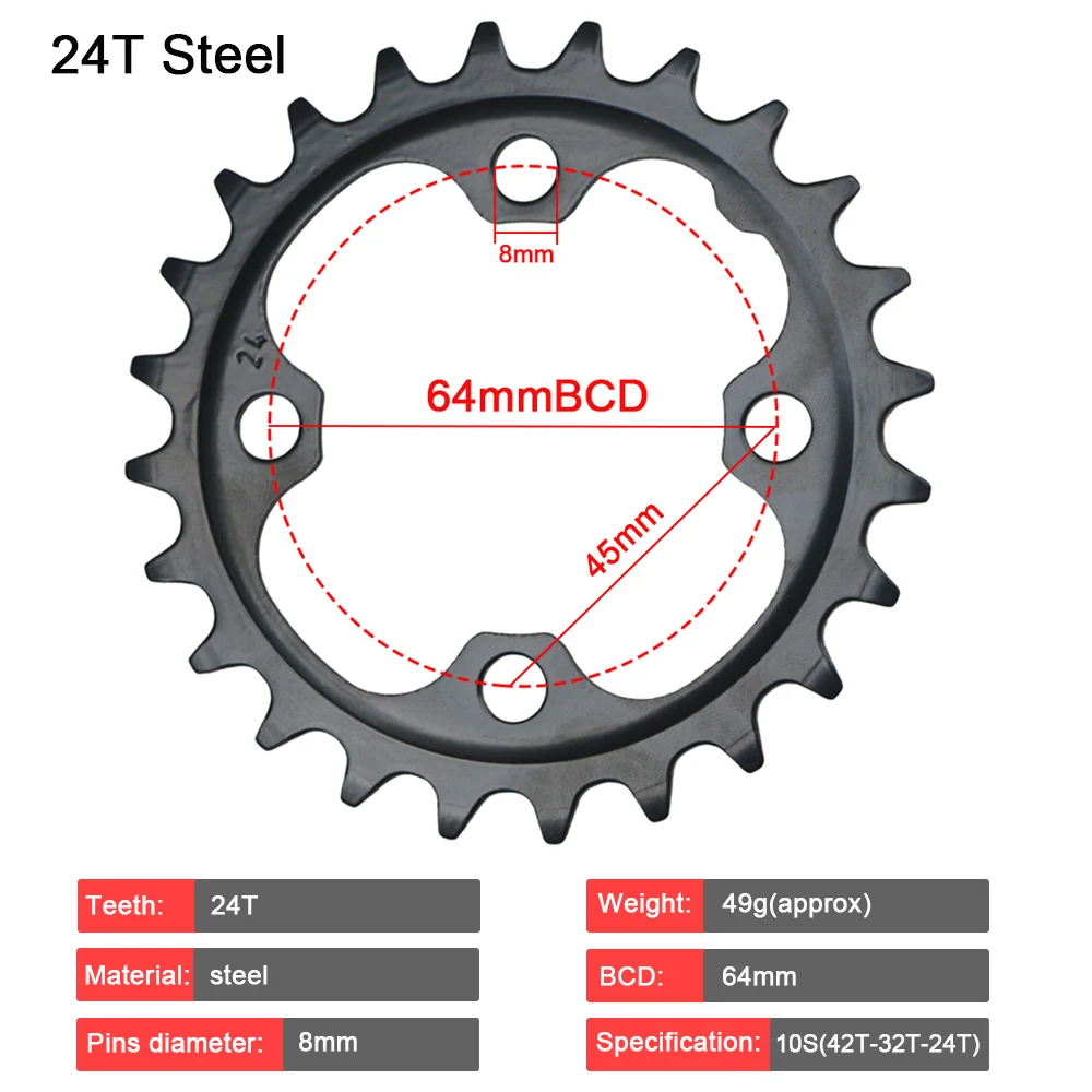 Ganopper 10 Speed 24T 38T M610 M615 64BCD 104BCD Chainwheel Bicycle Crankset 2X System Mountain Bike Crank Chainring Bike Parts