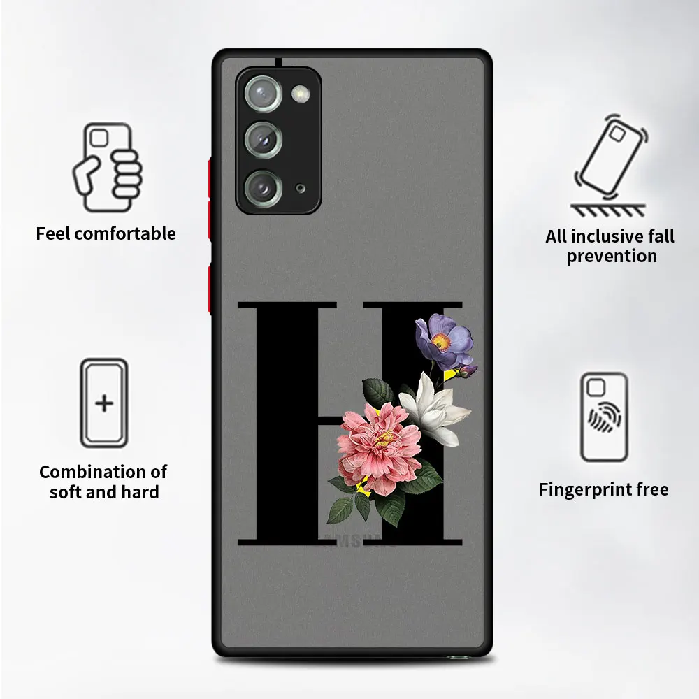 جراب هاتف بحروف مخصصة ، غطاء غير لامع لسامسونج جالاكسي A31 ، A50 ، A51 ، 4G ، A21s ، 5G ، A71 ، A05 ، A50s ، A52s ، Note 20 ، 10 Plus ، 9 ، 8 #3