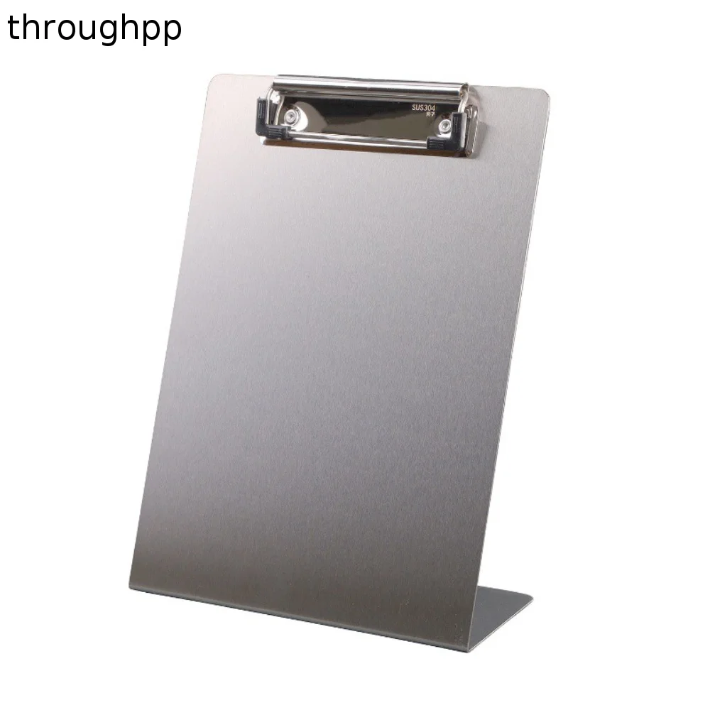 Stainless Steel Menu Clip Stand Vertical Non-slip Bill Clip Multi-Functional A4/A5/A7/B6/A6 Receipt Holder School Supplies