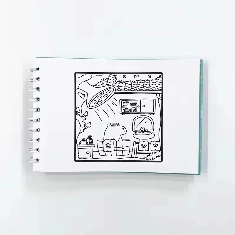 48-Design Capybara Malbuch Erwachsene Stressabbau Tierliebhaber Geschenk Entspannende Kunsttherapie Muster Malbuch