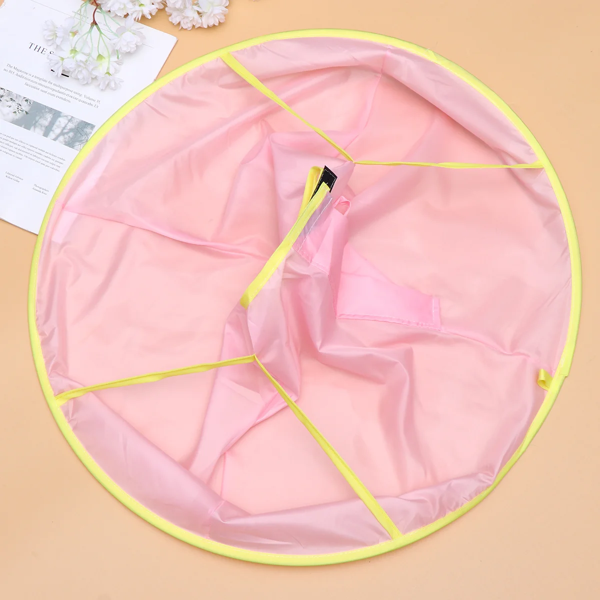 

Pink Hair Cutting Cape Foldable Durable Polyester Hair Salon Cloak Hairdressing Apron Styling Accessory Hairdressing Cape