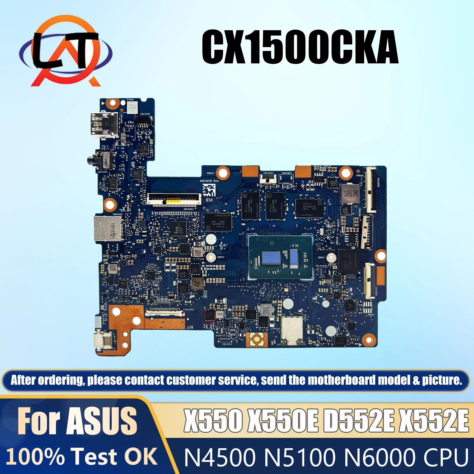 

CX1500CKA Mainboard For ASUS Chromebook CX1 CX1500 Laptop Motherboard With N4500 N5100 N6000 CPU Fully Tested OK