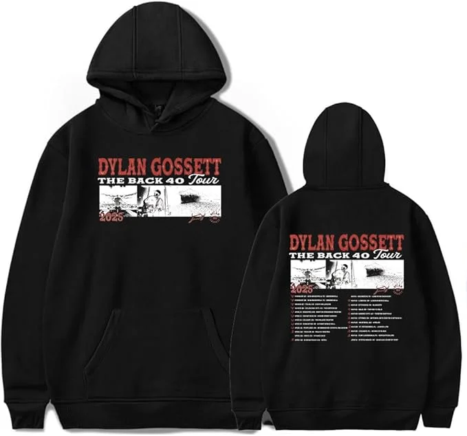 ديلان جوسيت تور 2025 هوديي ميرش للنساء/الرجال بلوزات طويلة الأكمام مقنعين الشارع الشهير